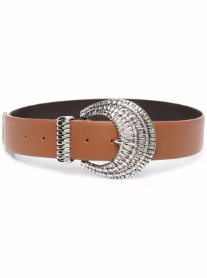 Alberta Ferretti Hand-Hammered Buckle Belt