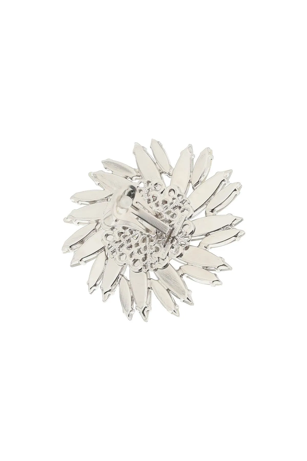 Alessandra Rich Crystal Flower Clip-On Earrings