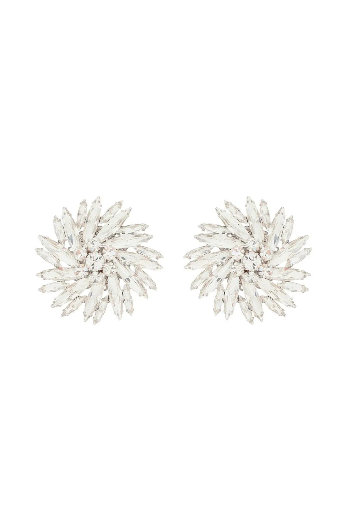 Alessandra Rich Crystal Flower Clip-On Earrings