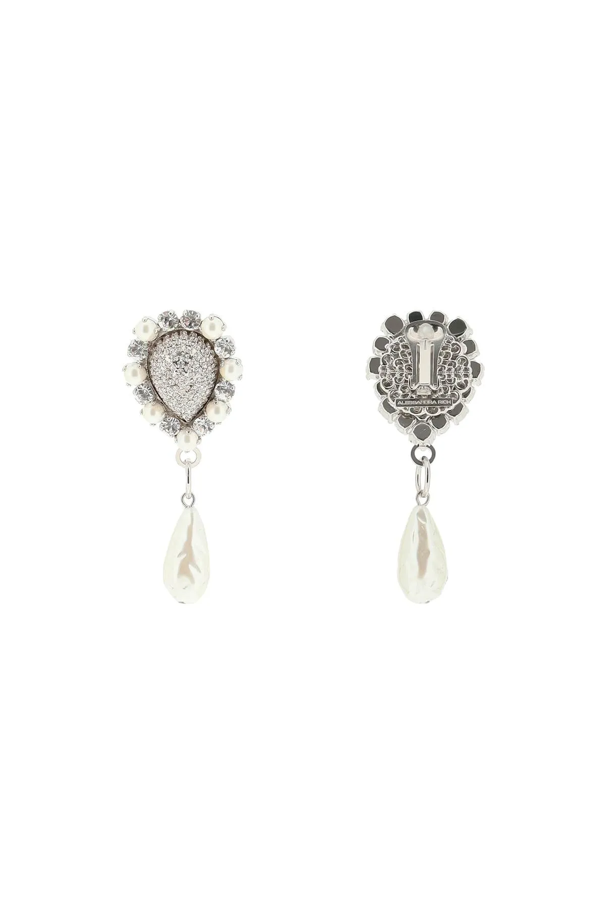 Alessandra Rich Pearl Embellished Earrings