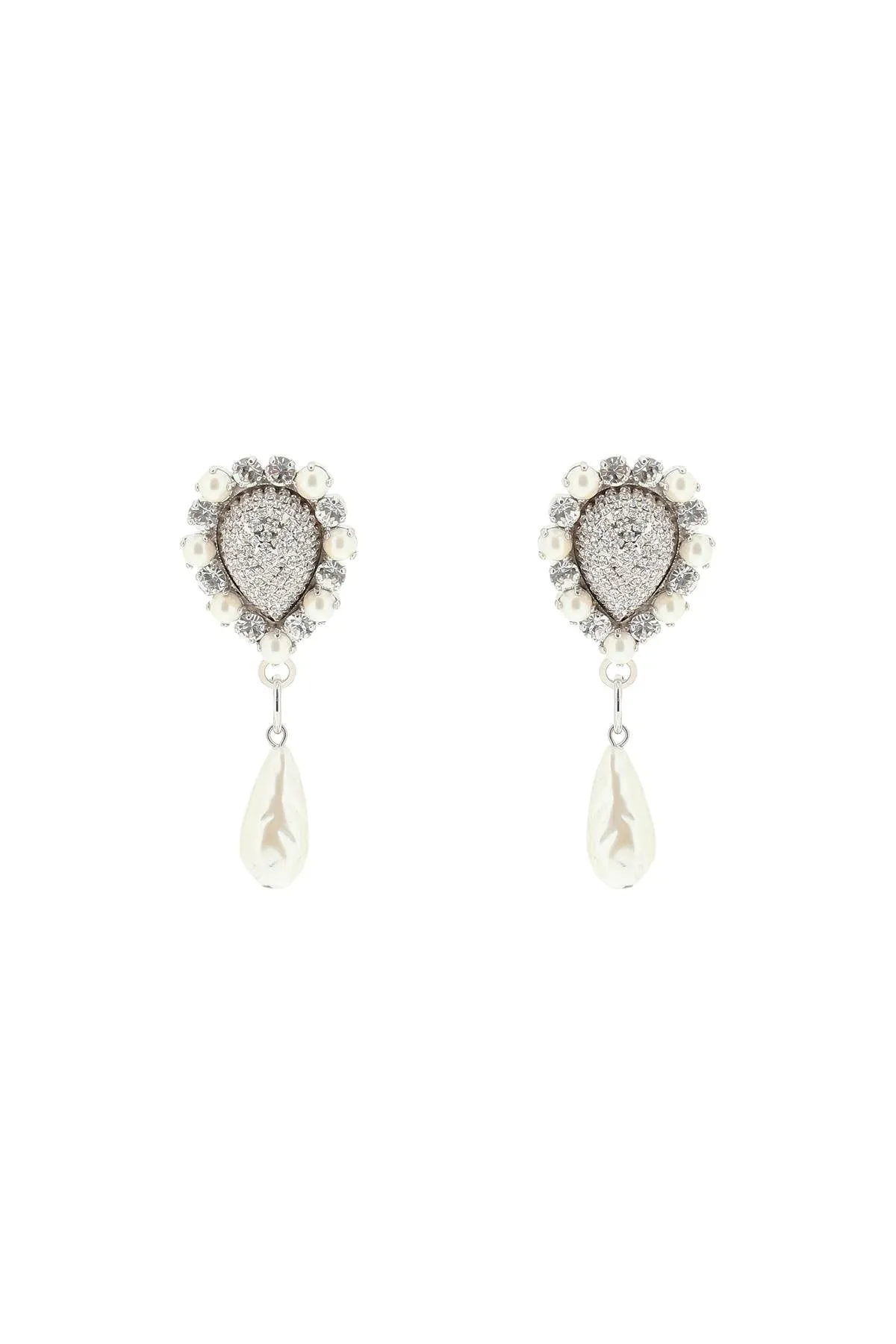 Alessandra Rich Pearl Embellished Earrings
