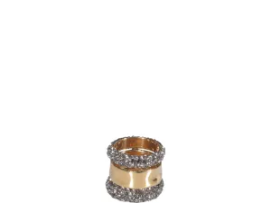 Alexander McQueen Embellished Double Band Ring