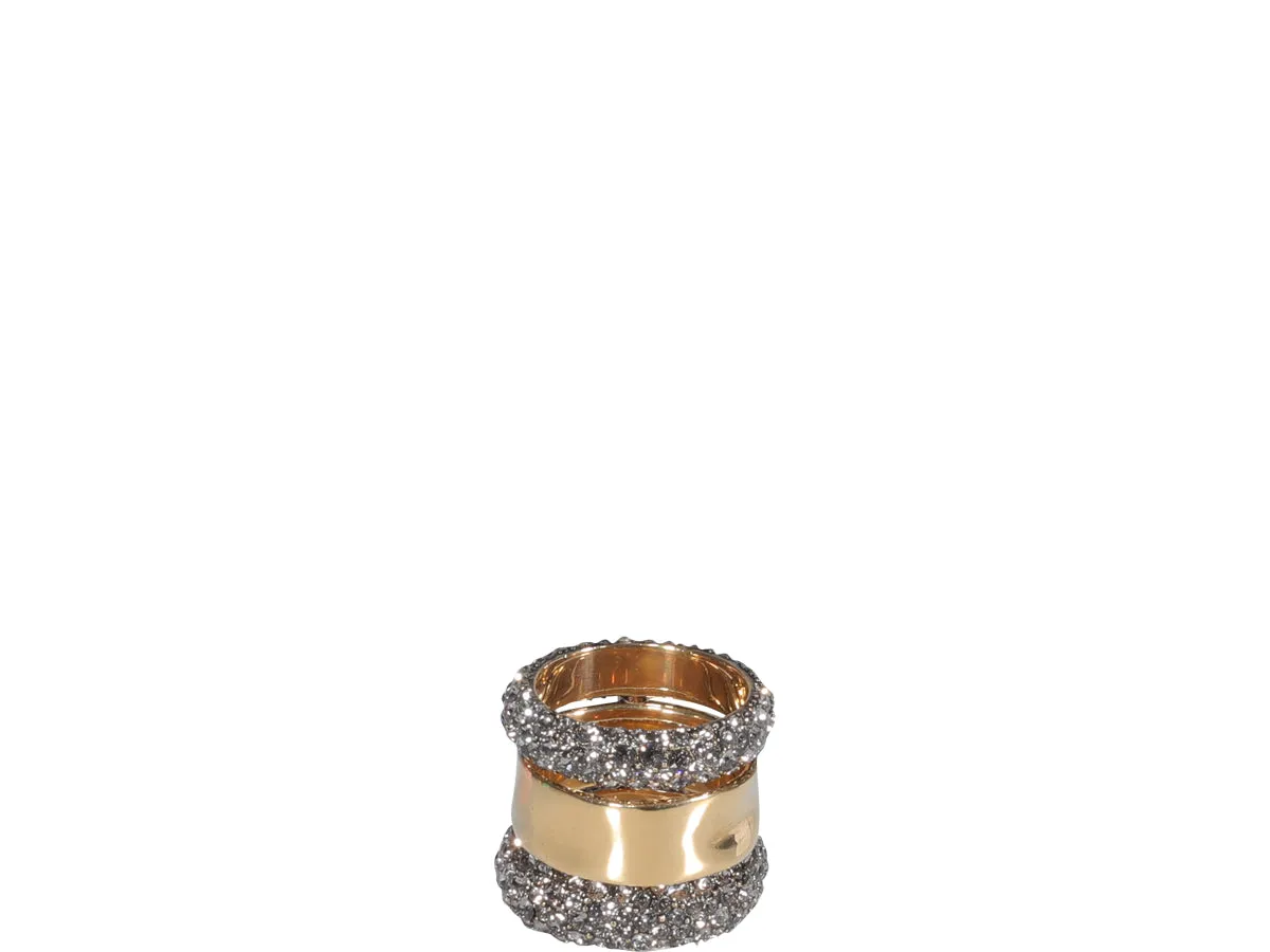 Alexander McQueen Embellished Double Band Ring
