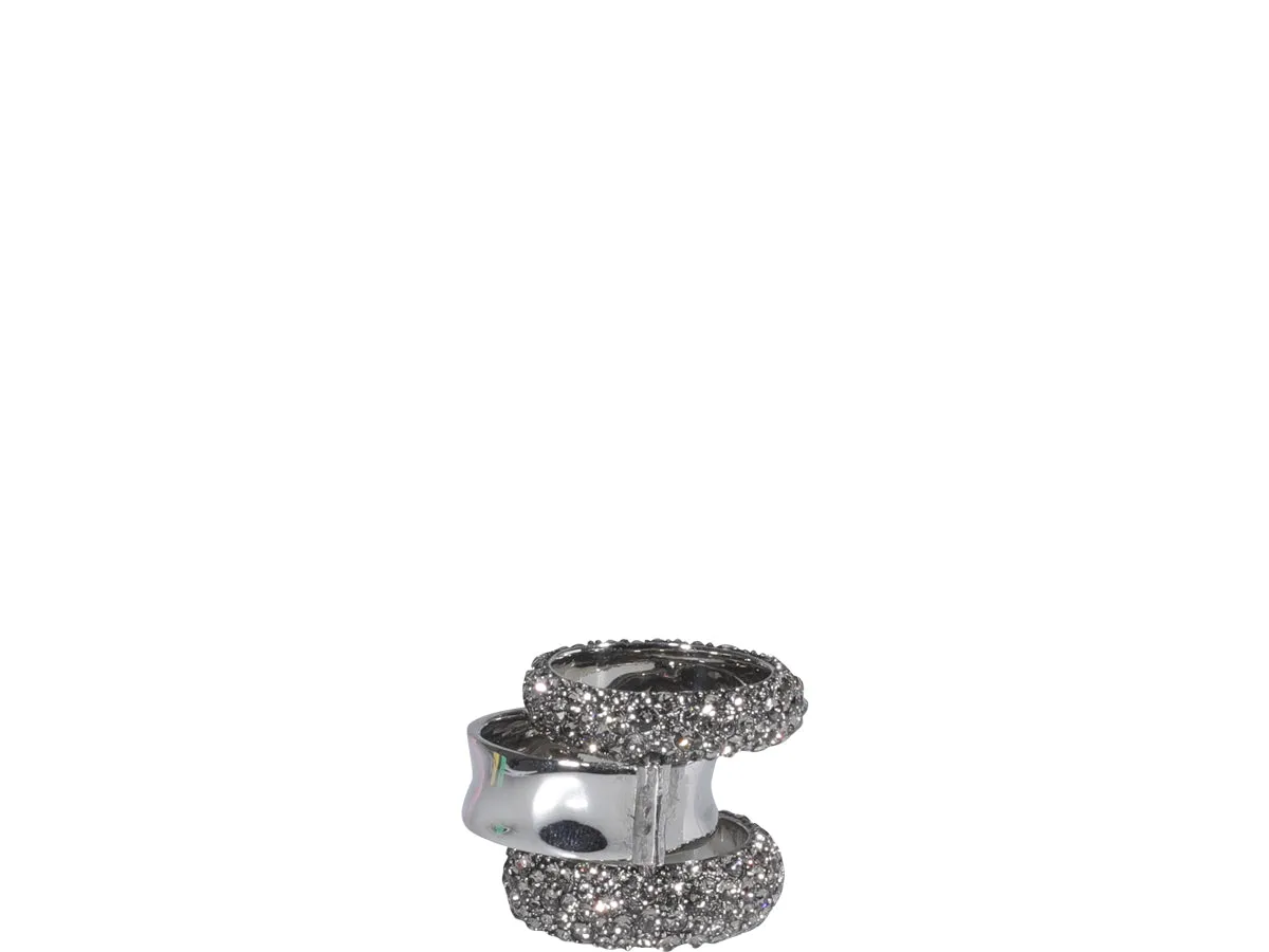 Alexander McQueen Embellished Double Band Ring