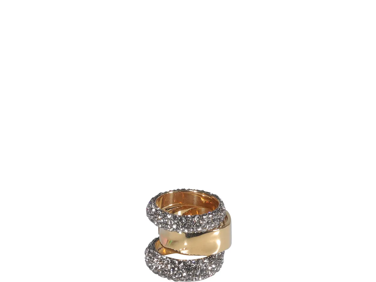 Alexander McQueen Embellished Double Band Ring