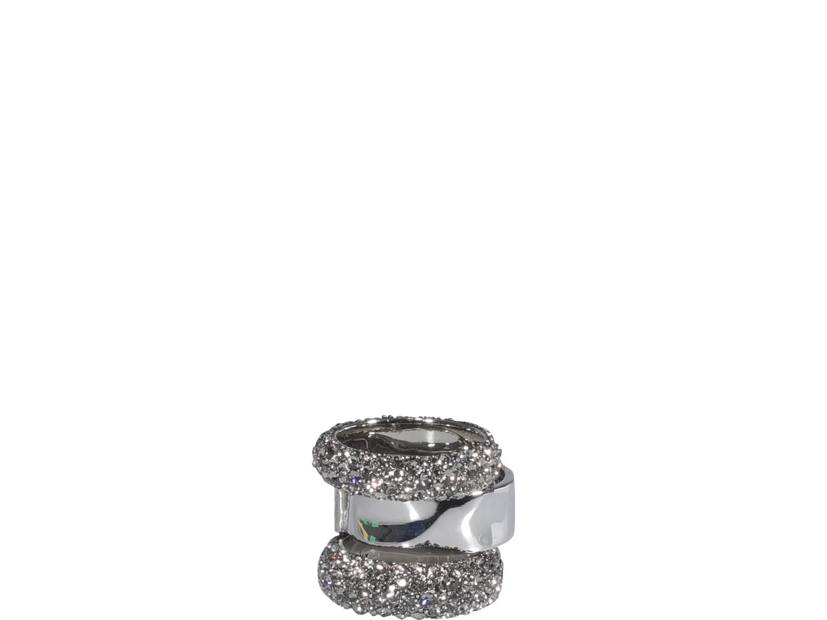 Alexander McQueen Embellished Double Band Ring