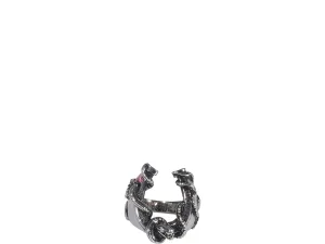 Alexander McQueen Embellished Logo Engraved Ring