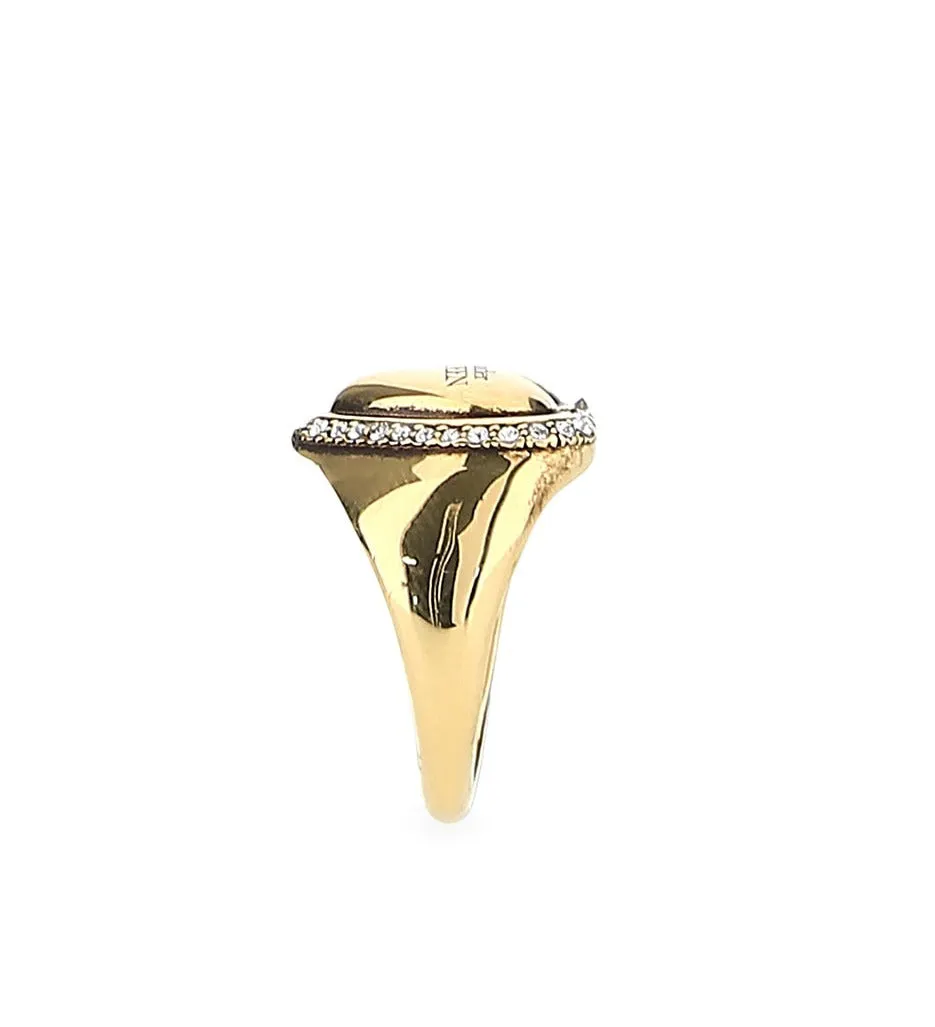 Alexander McQueen Embellished Logo Heart Ring