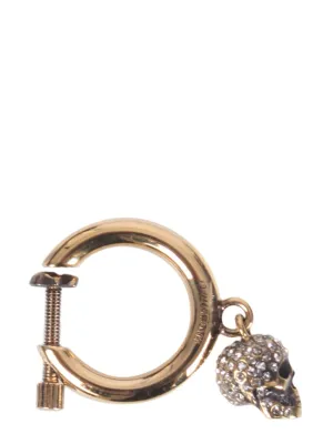 Alexander McQueen Embellished Skull Pendant Earring