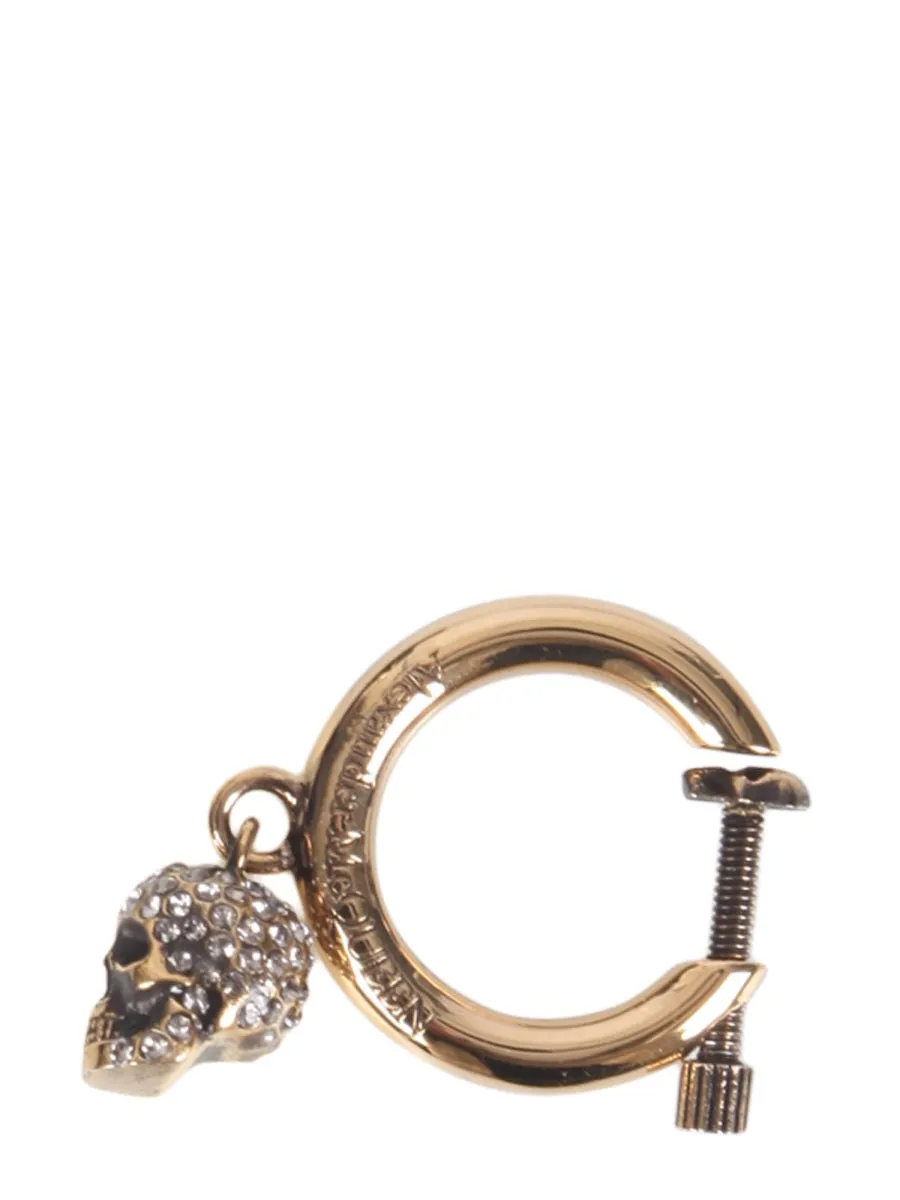 Alexander McQueen Embellished Skull Pendant Earring