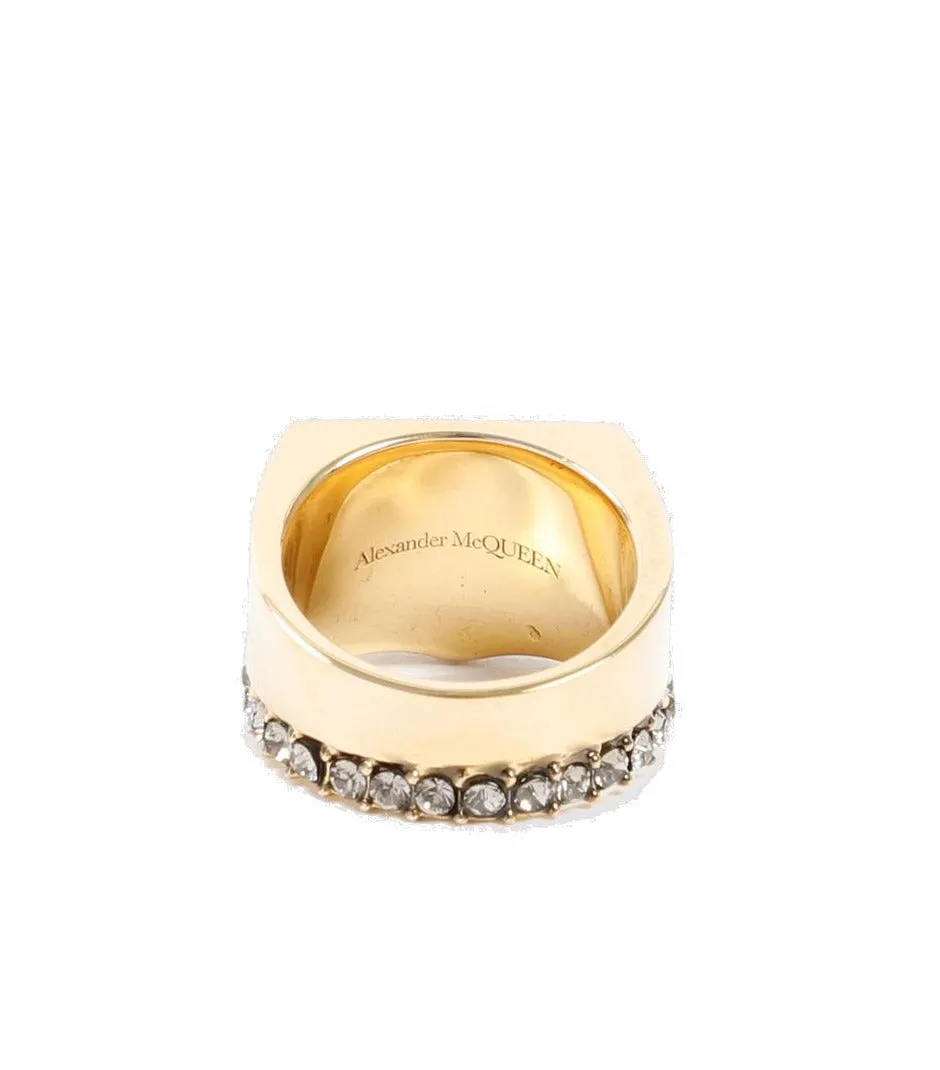Alexander McQueen Graffiti Logo Embossed Ring