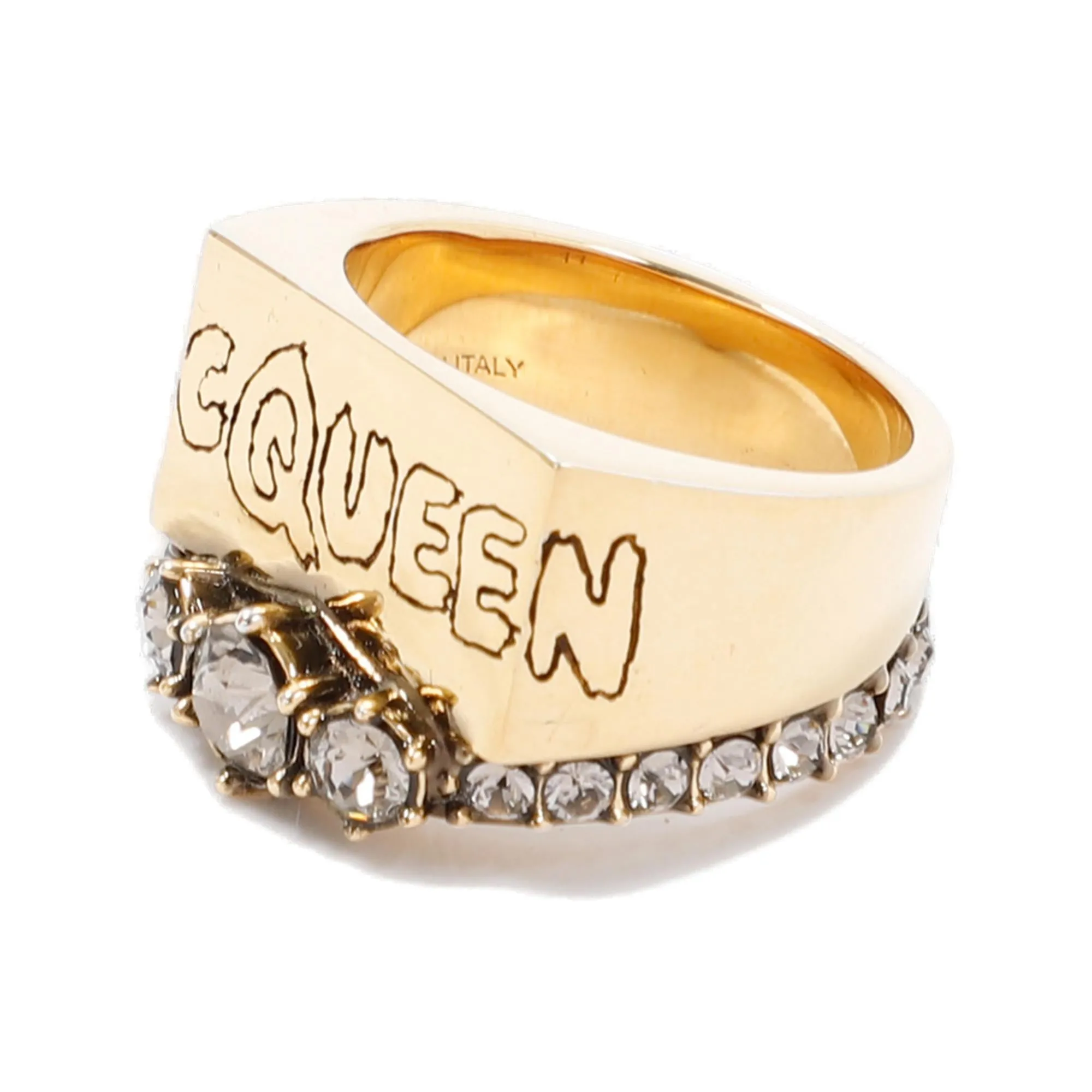 Alexander McQueen Graffiti Logo Embossed Ring