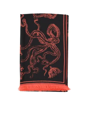 Alexander McQueen Jacquard Fringed Scarf