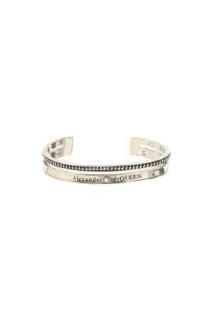 Alexander McQueen Logo Engraved Cuff Bracelet