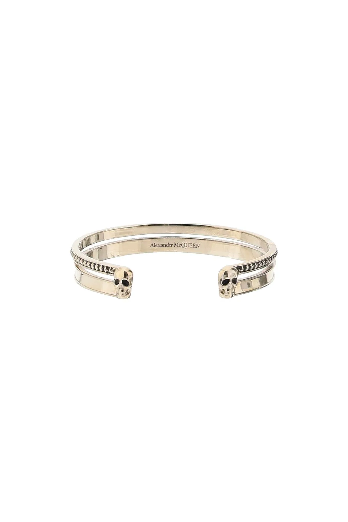 Alexander McQueen Logo Engraved Cuff Bracelet