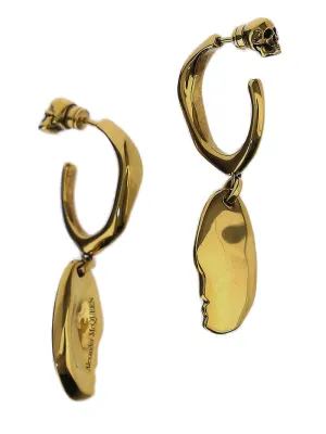 Alexander McQueen Logo Engraved Hoop Earrings