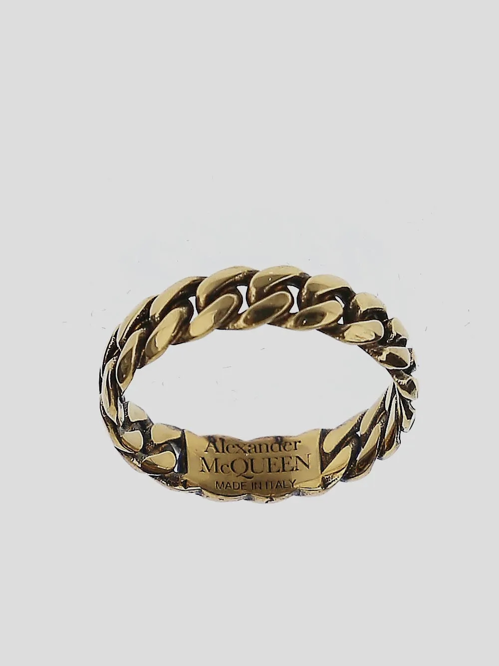 Alexander McQueen Logo Engraved Ring