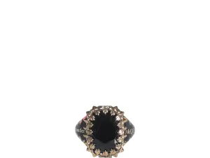 Alexander McQueen Logo Print Embellished Ring