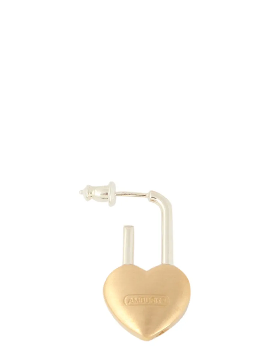 Ambush Padlock Heart Single Earring