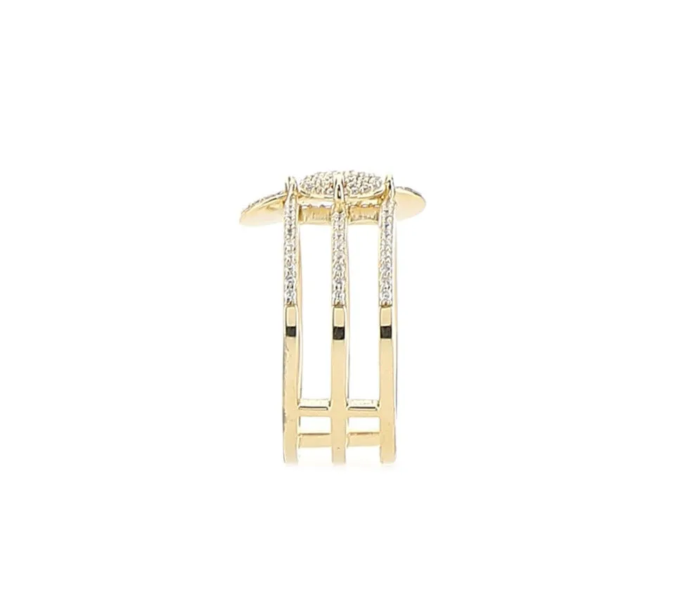 APM Monaco Embellished Triple Hoop Ring