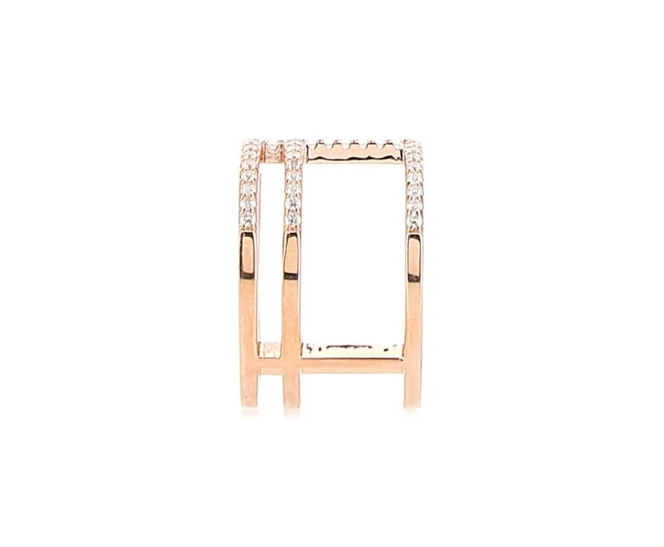 APM Monaco Embellished Triple Line Ring
