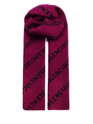 Balenciaga Allover Logo Knit Scarf
