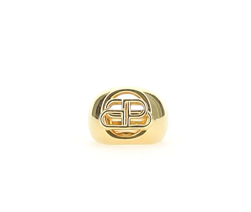 Balenciaga BB logo Signet Ring