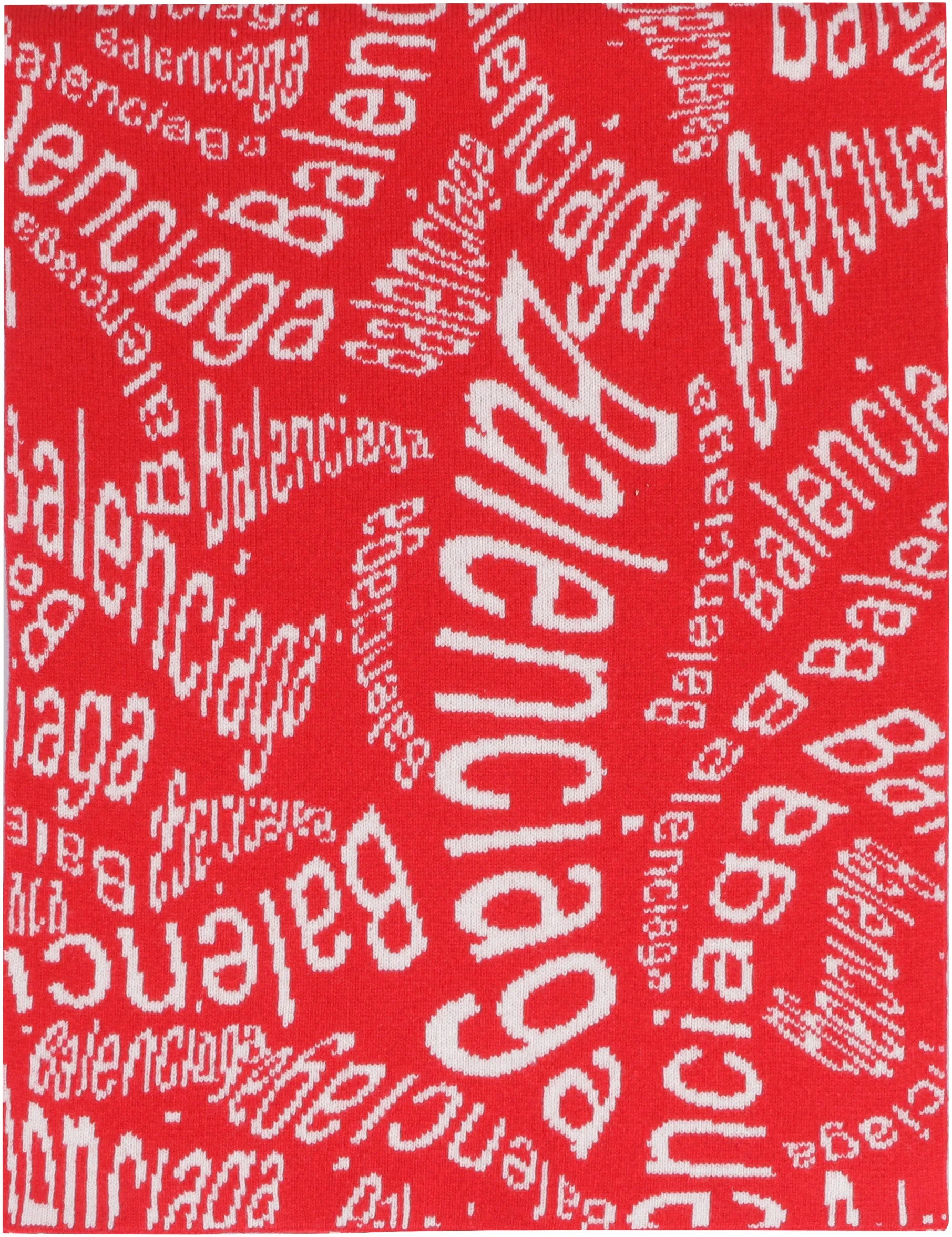 Balenciaga Intarsia Logo Wave Scarf