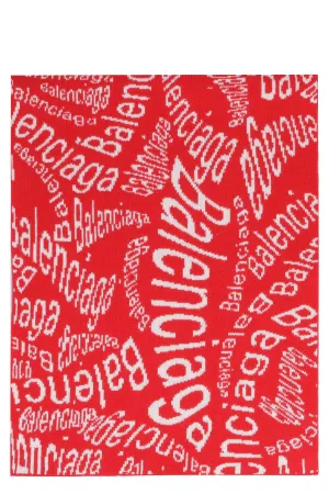 Balenciaga Intarsia Logo Wave Scarf