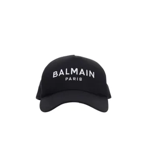 Balmain Curved Peak Logo Embroidered Baseball Cap
