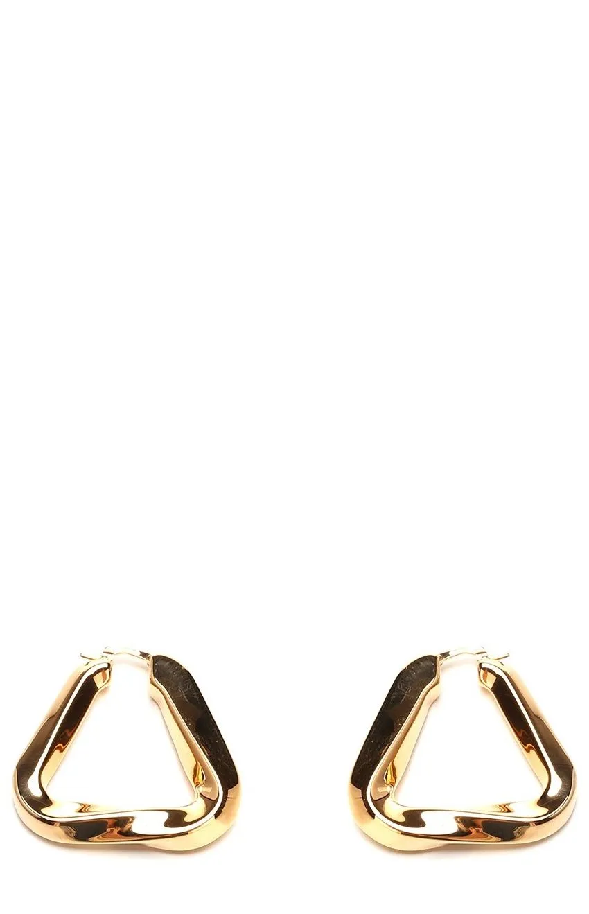 Bottega Veneta Twisted Triangle Hoop Earrings