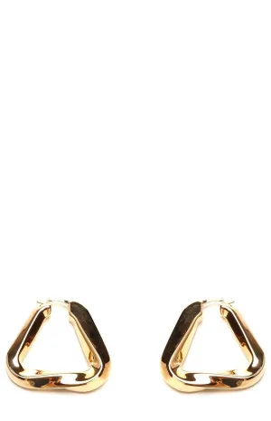 Bottega Veneta Twisted Triangle Hoop Earrings