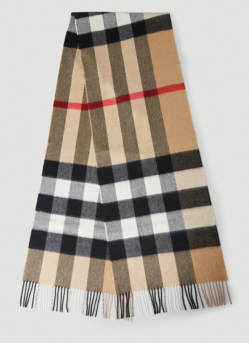 Burberry Check Fringed Scarf