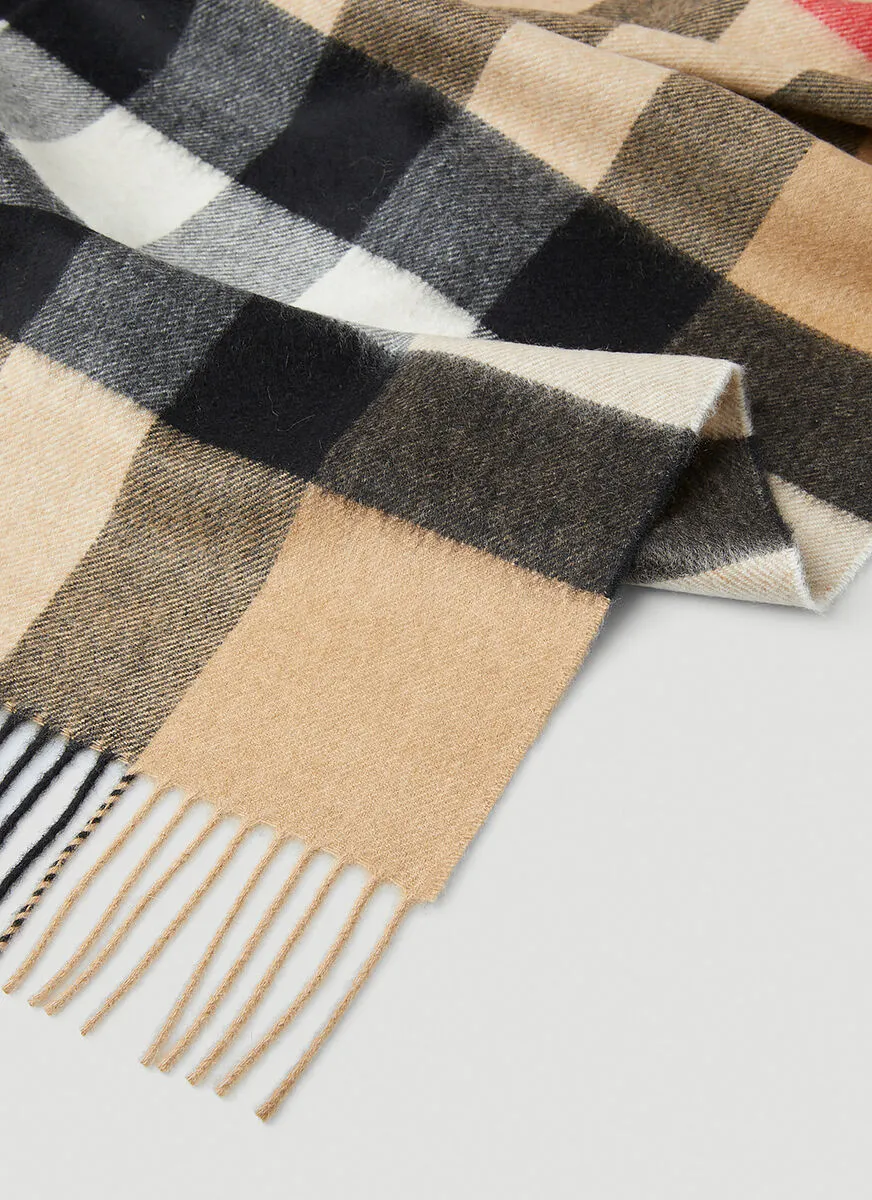 Burberry Check Fringed Scarf