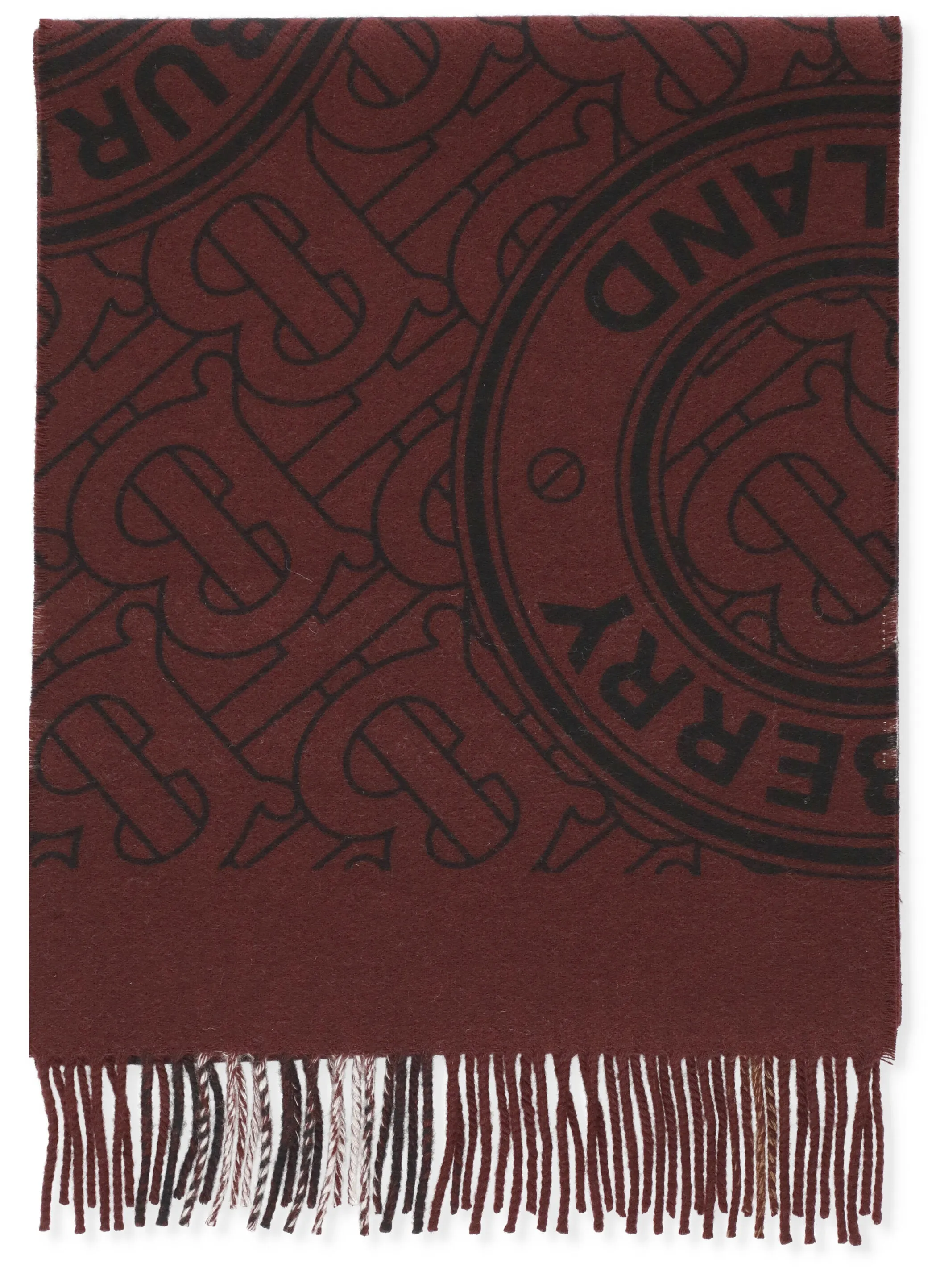 Burberry Check Pattern Fringed Edge Scarf