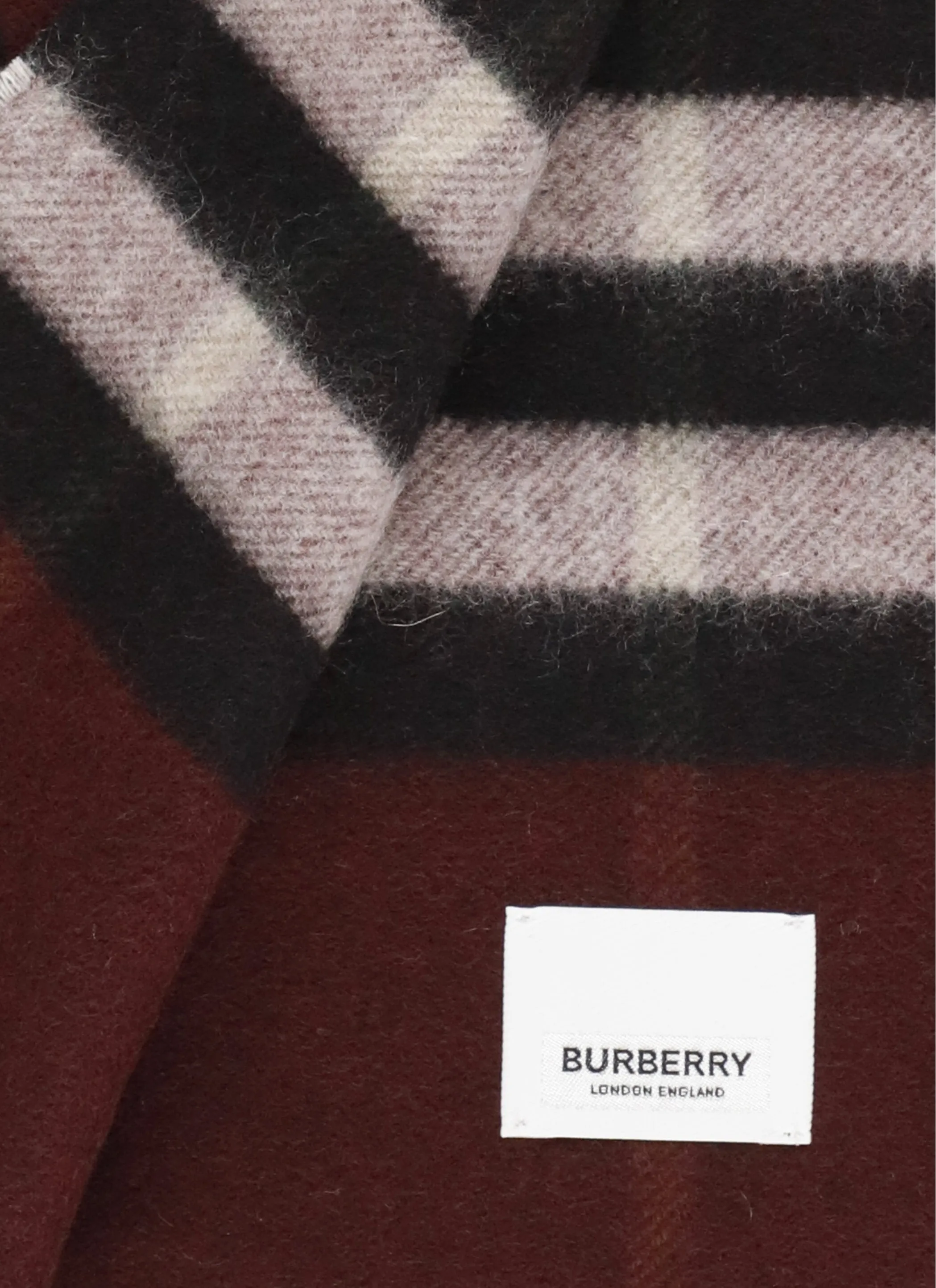 Burberry Check Pattern Fringed Edge Scarf