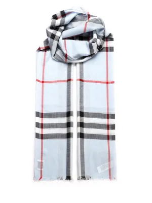 Burberry Checked Frayed Edge Scarf