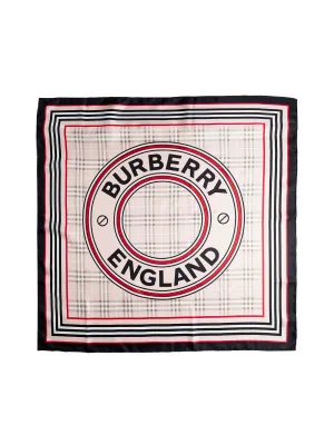 Burberry Logo Print Square Scarf