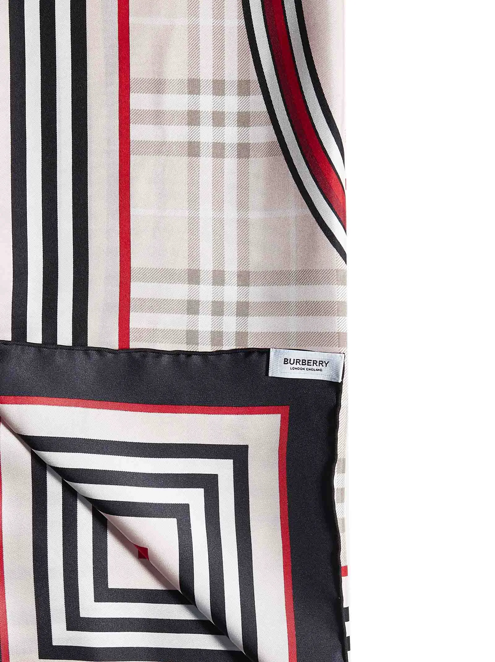 Burberry Logo Print Square Scarf