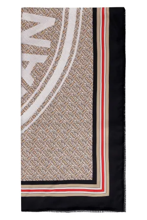 Burberry Logo Printed Square Scarf