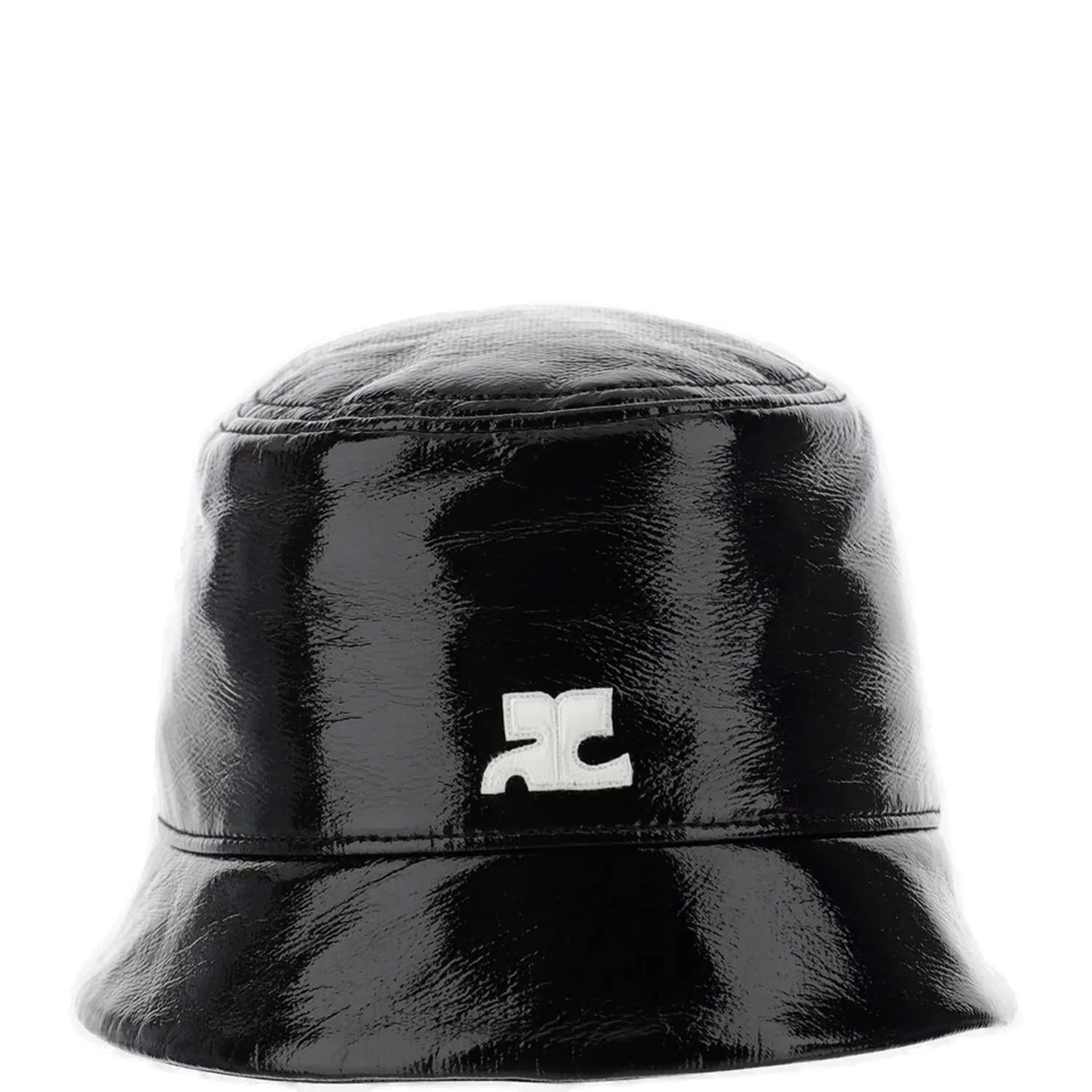 Courrges High Shine Logo Patch Bucket Hat