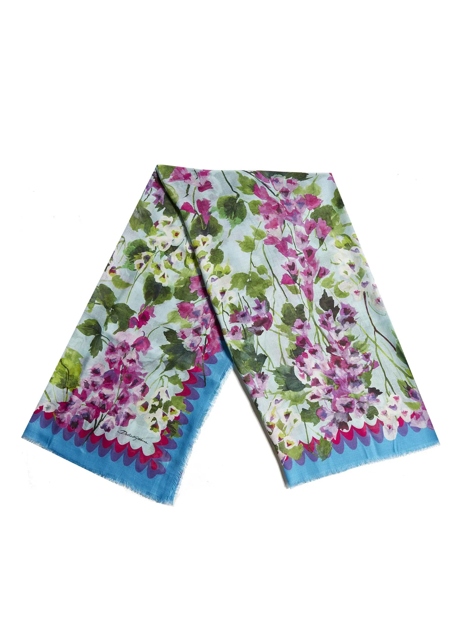 Dolce & Gabbana Large bluebell-Printed Scarf