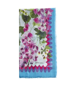 Dolce & Gabbana Large bluebell-Printed Scarf