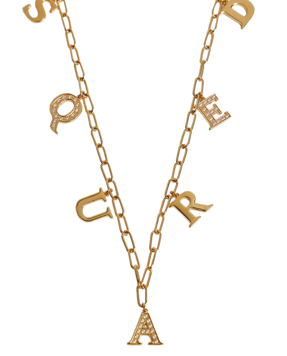 Dsquared2 Letter Logo Charm Necklace
