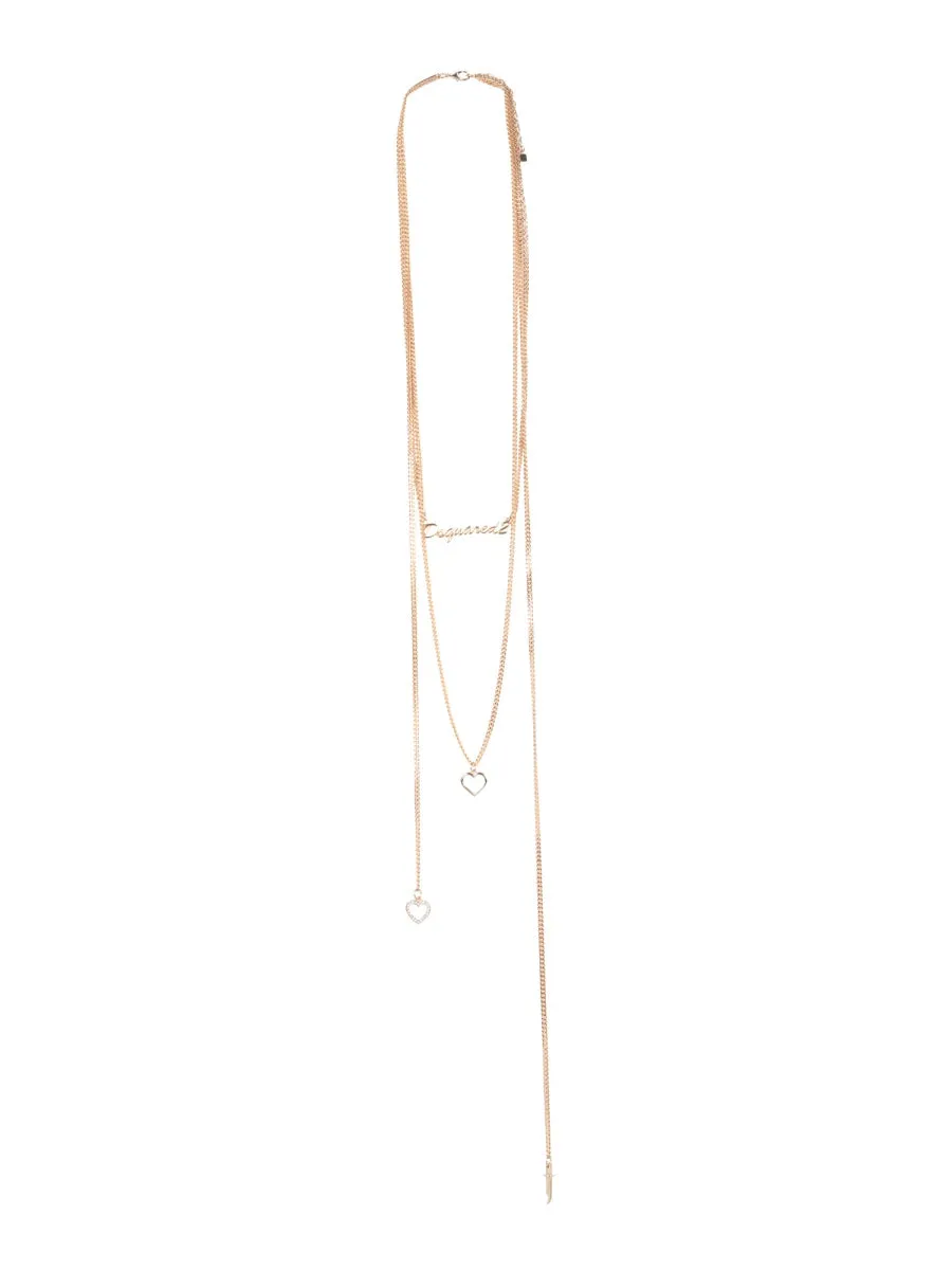 Dsquared2 Logo Charm Chain Necklace