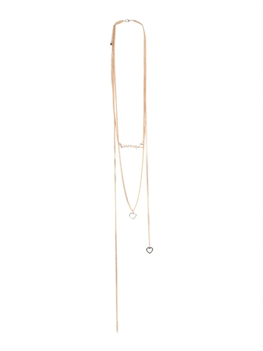 Dsquared2 Logo Charm Chain Necklace