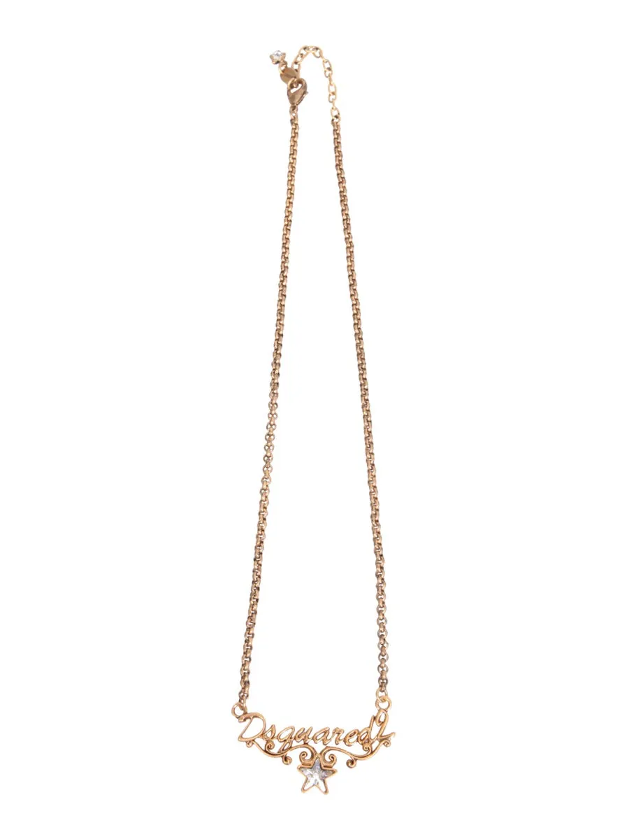 Dsquared2 Logo Star Charm Necklace