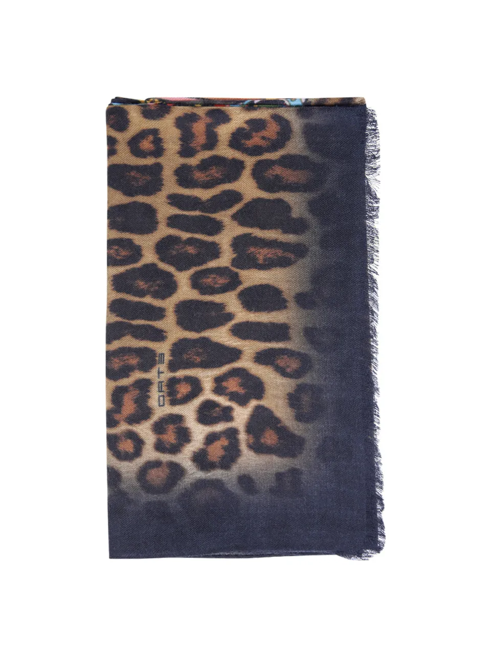 Etro Leopard Print Frayed Scarf