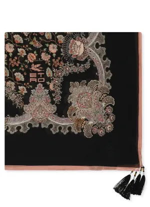 Etro Paisley Printed Tassel Detailed Scarf