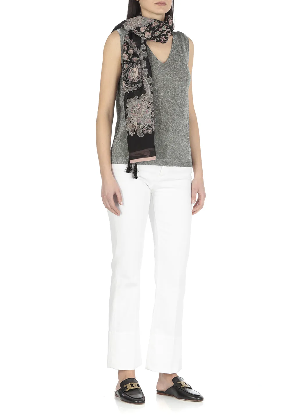 Etro Paisley Printed Tassel Detailed Scarf